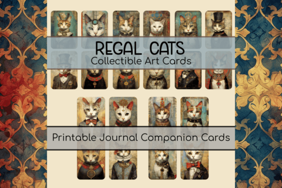 Vintage Regal Cats Art Cards Collection